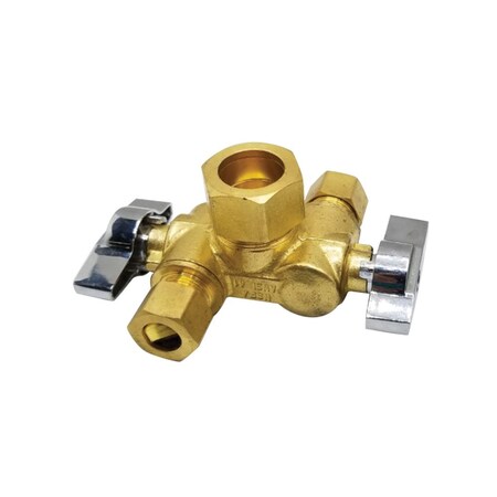 Thrifco Plumbing 5/8 Inch Comp x 3/8 Inch Comp x 3/8 Inch Comp Dual Outlet/ Dual 4406791